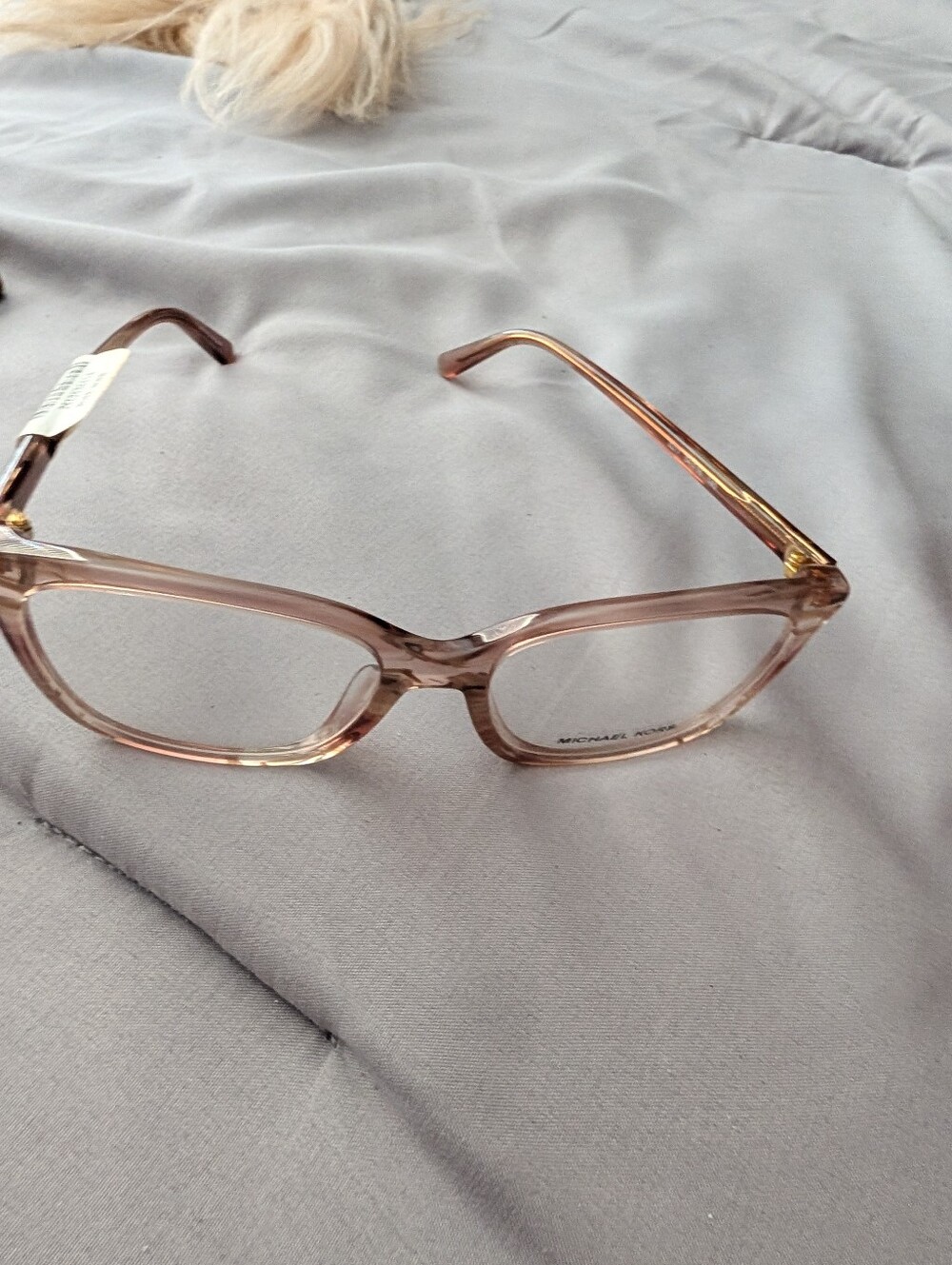 Michael Kors Light Pink Translucent Square Glasses